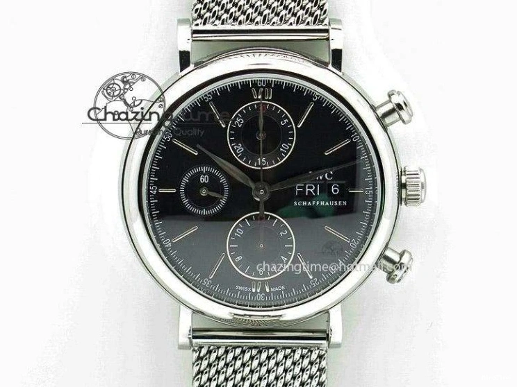 MIROTIME 0306 Supportive Portofino Automatic SS AF 1:1 Best Edition White Dial on Black Croco Leather Strap A 7184